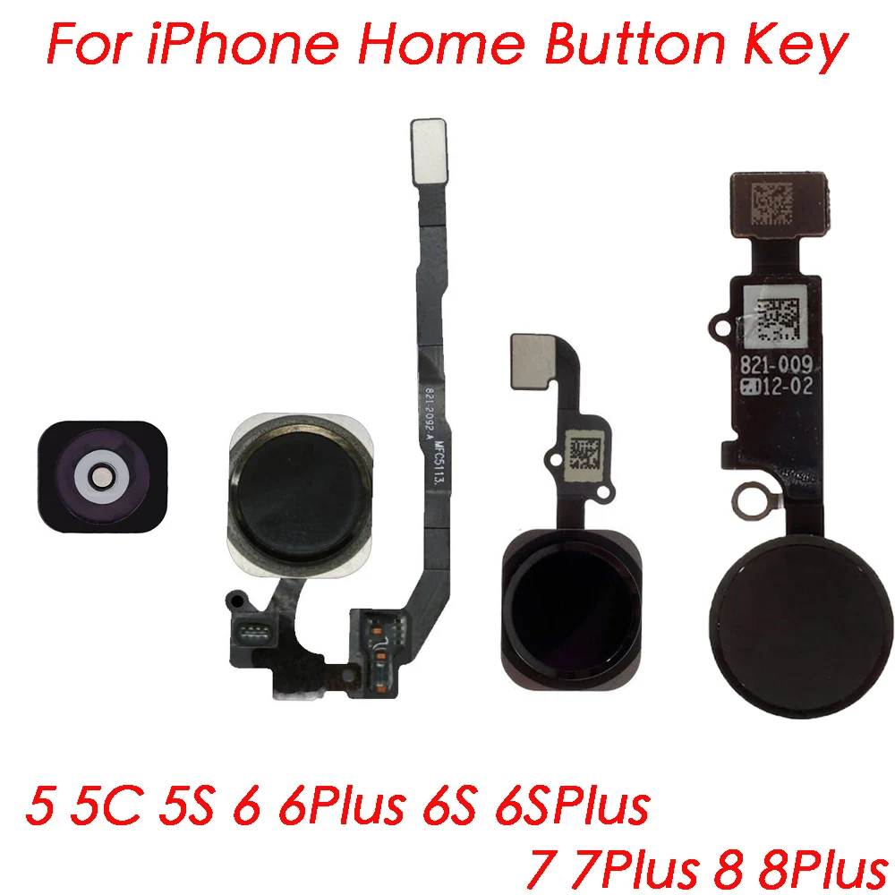 Сменная кнопка Home для iPhone 5 5c 5s 6 6plus 6s plus 7 7Plus 8 с гибким кабелем датчик отпечатка