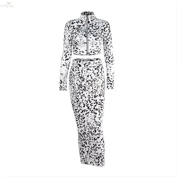 Women Set Sexy Leopard Long Sleeves 2 Pieces Set Women Dress Bodycon Mock Neck Slim High Waist Dresses Clubwear Two Piece Set 
Women Set Sexy Leopard Long Sleeves 2 Pieces Set Women Dress Bodycon Mock Neck Slim High Waist Dresses Clubwear Two Piece Set