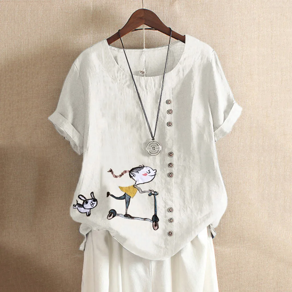 Printed Women Blouse summer Casual Plus Size O-Neck Loose Button Tunic Shirt Tops blusaa la moda mujer kimonos mujer moda 2019
Printed Women Blouse summer Casual Plus Size O-Neck Loose Button Tunic Shirt Tops blusaa la moda mujer kimonos mujer moda 2019