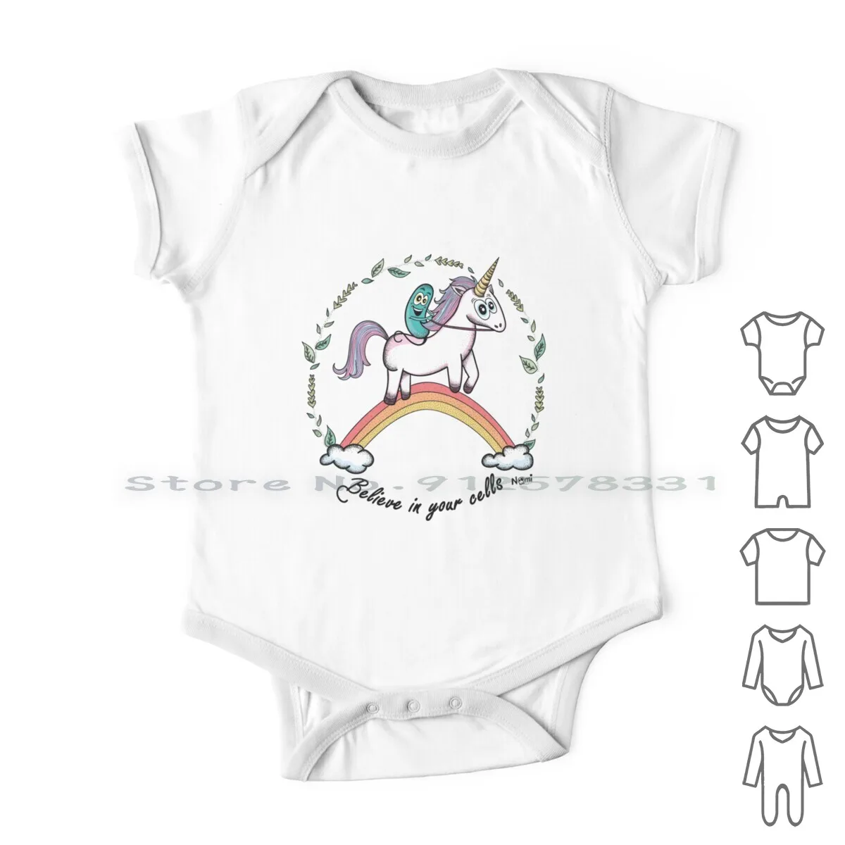 

Believe In Your Cells.. I Mean.. In Yourself! Newborn Baby Clothes Rompers Cotton Jumpsuits Microbiology Black And White