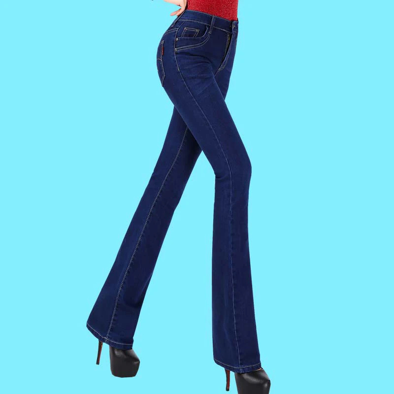 Spring and autumn elastic high waist micro flared pants wide leg slim flared pants jeans mother's pants
Spring and autumn elastic high waist micro flared pants wide leg slim flared pants jeans mother's pants