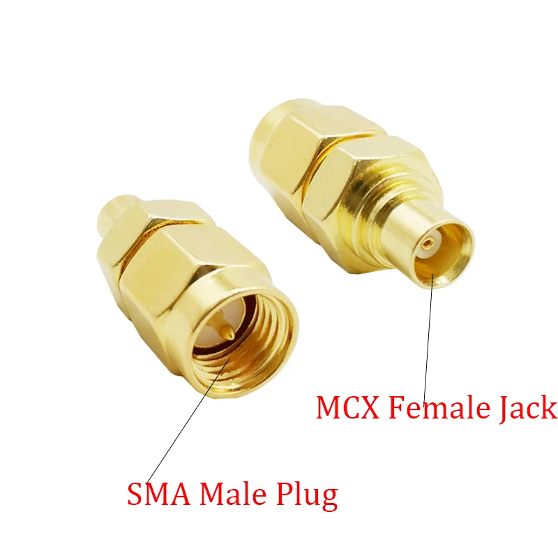 

Коаксиальные разъемы 2 шт./лот MCX на SMA RF позолоченные 50 Ом MCX гнездовой разъем на SMA штекер прямой контакт RF коаксиальный кабель адаптер