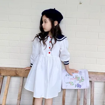 2020 autumn and winter new arrival navy style white long-sleeved dress sweet girls solid color princess dress
2020 autumn and winter new arrival navy style white long-sleeved dress sweet girls solid color princess dress