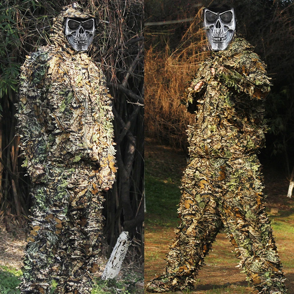 Ghillie Suits Hunting clothes New 3D maple leaf Bionic Yowie sniper birdwatch airsoft Camouflage Clothing jacket and pants 2019
Ghillie Suits Hunting clothes New 3D maple leaf Bionic Yowie sniper birdwatch airsoft Camouflage Clothing jacket and pants 2019