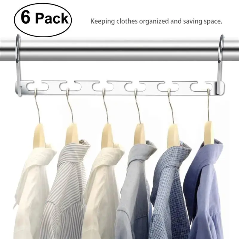 6pcs Multifunctional Clothes Hanger with Hook Wardrobe Closet Bar Clothing Coat Rack Organizer Save Space Storage Hangers
6pcs Multifunctional Clothes Hanger with Hook Wardrobe Closet Bar Clothing Coat Rack Organizer Save Space Storage Hangers