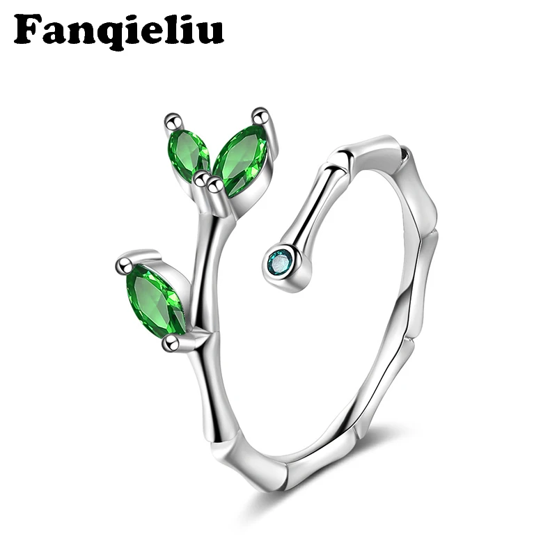 Fanqieliu Retro Ethnic Bamboo Leaves Green Crystal Rings 925 Sterling Silver Ring For Women Adjustable Open Ring FQL20162
Fanqieliu Retro Ethnic Bamboo Leaves Green Crystal Rings 925 Sterling Silver Ring For Women Adjustable Open Ring FQL20162