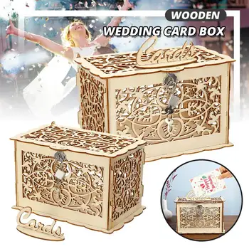 Rustic Wedding Card Boxes DIY Wooden Country Wedding Card Gift Box with Lock Treasury for money Box Wedding Decor Party Supplies
Rustic Wedding Card Boxes DIY Wooden Country Wedding Card Gift Box with Lock Treasury for money Box Wedding Decor Party Supplies