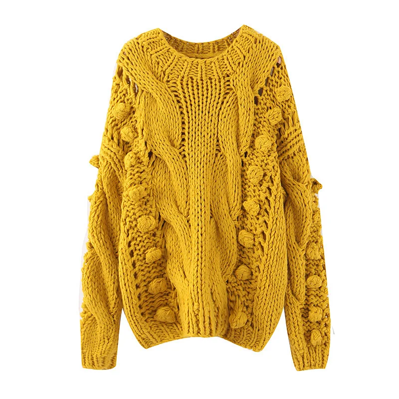 MY921 New Autumn Winter Women's Cute Ball Twist Braid Pattern Hand Made Lazy Cozy Sweater Warm Thick Knitwear Tops
MY921 New Autumn Winter Women's Cute Ball Twist Braid Pattern Hand Made Lazy Cozy Sweater Warm Thick Knitwear Tops