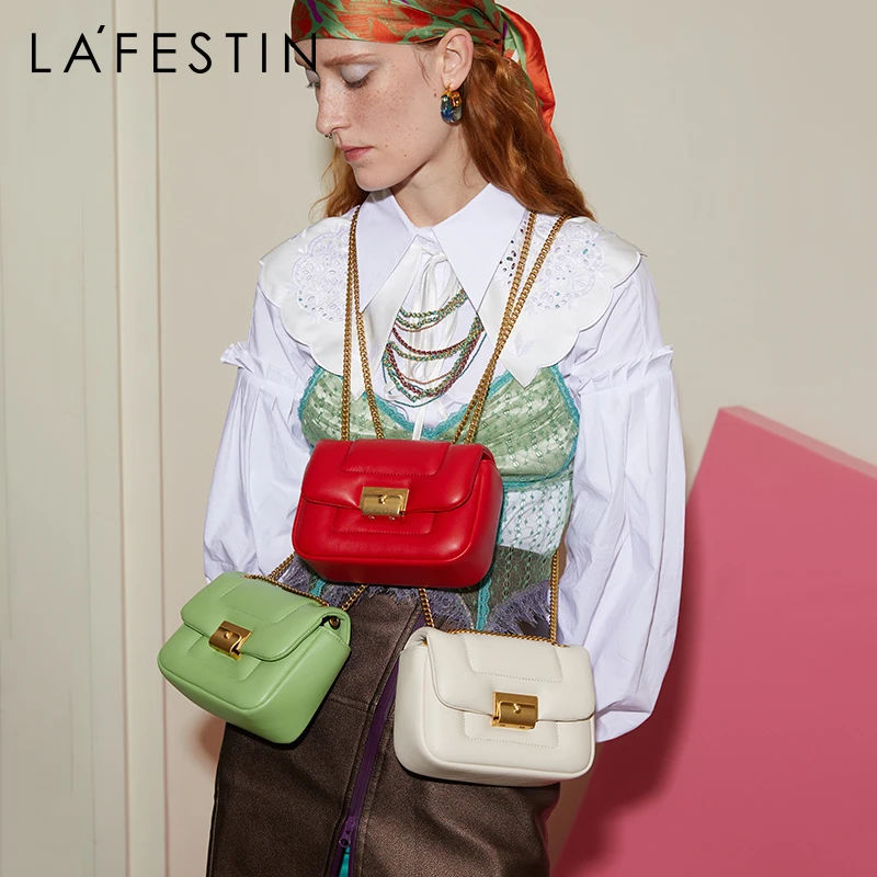 

LA FESTIN 2022 New Fashion Crossbody Chain Cloud Purse Niche All-match Shoulder Underarm Trendy Luxury Small Square Bag Female