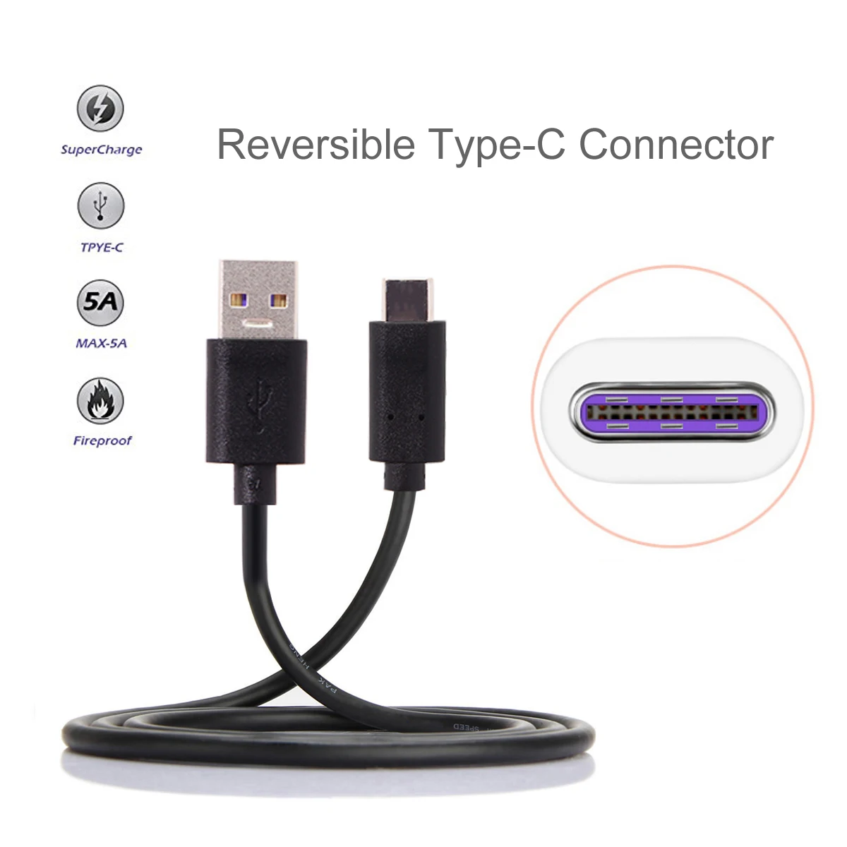 USB C Cable Fast Charging Type-C USB-C to USB 2.0 Data Cable Adapter 40W 5A for Phone Huawei Mate 9 & P10
USB C Cable Fast Charging Type-C USB-C to USB 2.0 Data Cable Adapter 40W 5A for Phone Huawei Mate 9 & P10