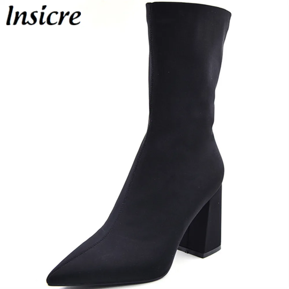 Insicre 2019 popular women sock boots high heels 9 cm large size 34-43 stretch fabric woman mid-calf square heel spring/autumn
Insicre 2019 popular women sock boots high heels 9 cm large size 34-43 stretch fabric woman mid-calf square heel spring/autumn