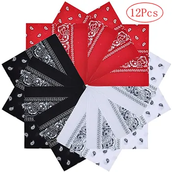 12pcs Pure Cotton Tie-dyed Headscarf Paisley Scroll Bandanna Tie-dyed Square Red Black White Neck Scarf Wristband Pocket Towel
12pcs Pure Cotton Tie-dyed Headscarf Paisley Scroll Bandanna Tie-dyed Square Red Black White Neck Scarf Wristband Pocket Towel