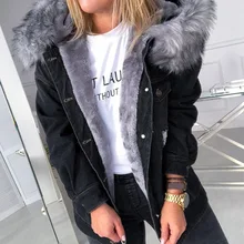 Denim Jacket Women's Autumn Coat Oversize Black Hooded Warm Fleece Thicken Outwear Ladies Casual Jeans Jackets For Women 2021
Denim Jacket Women's Autumn Coat Oversize Black Hooded Warm Fleece Thicken Outwear Ladies Casual Jeans Jackets For Women 2021
