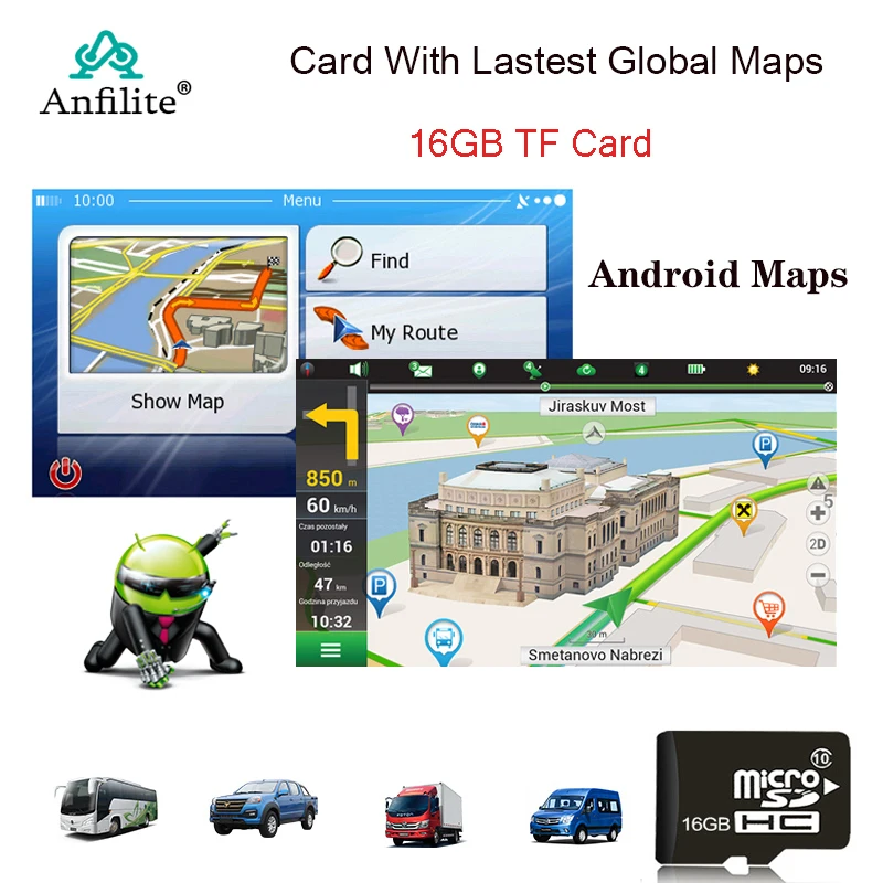 Карта micro SD с GPS 16 ГБ для Android новейшая карта бесплатное обновление Gps-навигации