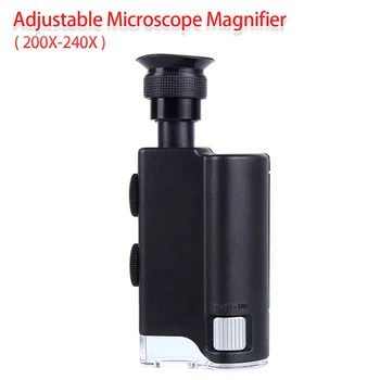 Portable Microscope Magnifer Pocket 200X~240X Adjustable Handheld LED Lamp Light Loupe Zoom Magnifying Glass Pocket Lens
Portable Microscope Magnifer Pocket 200X~240X Adjustable Handheld LED Lamp Light Loupe Zoom Magnifying Glass Pocket Lens
