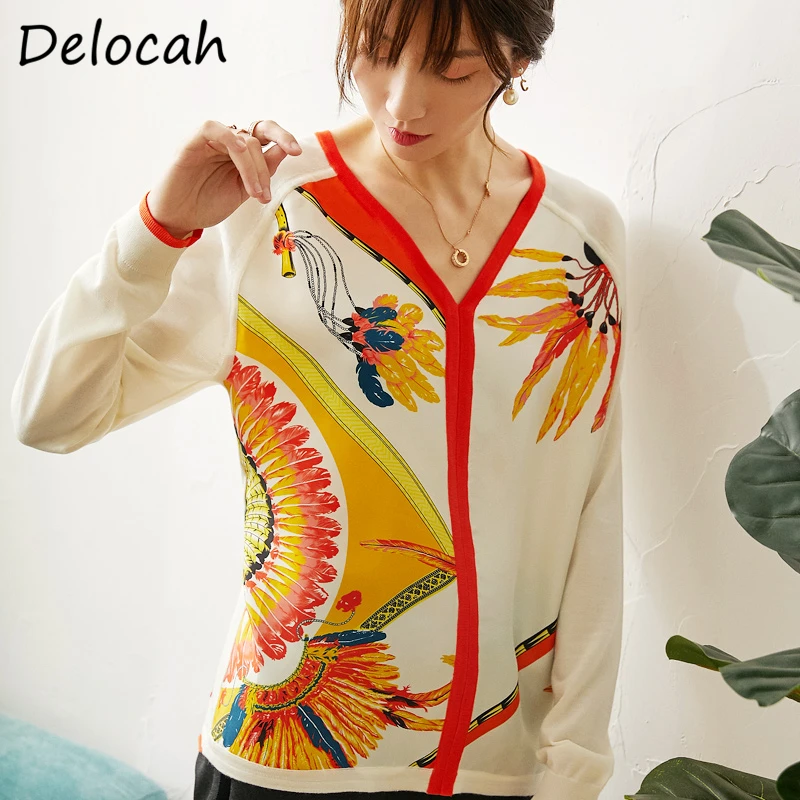 Delocah Spring Summer Women Sweaters Runway Fashion Designer Lantern Sleeve Vintage Printed Knitting Female Silk Sweaters
Delocah Spring Summer Women Sweaters Runway Fashion Designer Lantern Sleeve Vintage Printed Knitting Female Silk Sweaters