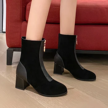 Genuine leather patchwork Riding Boots High Heels Women 2020 Autumn Winter Warm Ankle Boots Plus Size Casual Party Shoes Woman
Genuine leather patchwork Riding Boots High Heels Women 2020 Autumn Winter Warm Ankle Boots Plus Size Casual Party Shoes Woman