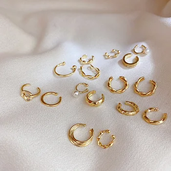 BUDROVKY Minimalist Gold Color Open Circle Earcuff Fake Piercing Simple Clip on Earrings Set Women Ear Cuff Jewelry
BUDROVKY Minimalist Gold Color Open Circle Earcuff Fake Piercing Simple Clip on Earrings Set Women Ear Cuff Jewelry