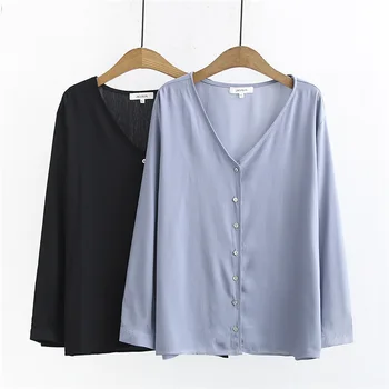 Plus Fat Increase Code Simple Joker Chiffon Shirt Coat 2020 Thin Section V Collar Air Conditioning Shirt 9052
Plus Fat Increase Code Simple Joker Chiffon Shirt Coat 2020 Thin Section V Collar Air Conditioning Shirt 9052