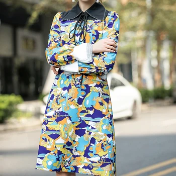 Abstract Print Drawstring Flare Sleeve Long Sleeve Lapel Stitching Slim Fit Dress Retro Style Spring Summer High Quality
Abstract Print Drawstring Flare Sleeve Long Sleeve Lapel Stitching Slim Fit Dress Retro Style Spring Summer High Quality