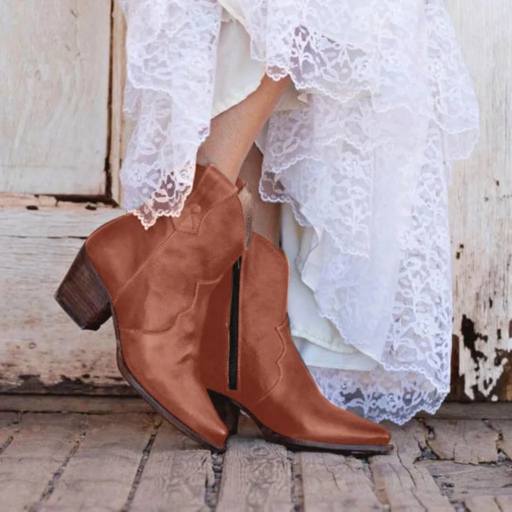 Boots Women Vintage Ankle Knee Side Zip Bare Boots Square Heel Casual Short Booties Autumn PU Leather Square heel Sexy Booties
Boots Women Vintage Ankle Knee Side Zip Bare Boots Square Heel Casual Short Booties Autumn PU Leather Square heel Sexy Booties