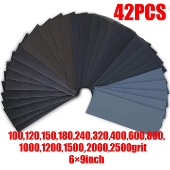42pcs Wet Dry Sandpaper For Car Sanding Wood Furniture 100-2500Grit 3.6x9Inch Durable And Practical To Use
42pcs Wet Dry Sandpaper For Car Sanding Wood Furniture 100-2500Grit 3.6x9Inch Durable And Practical To Use