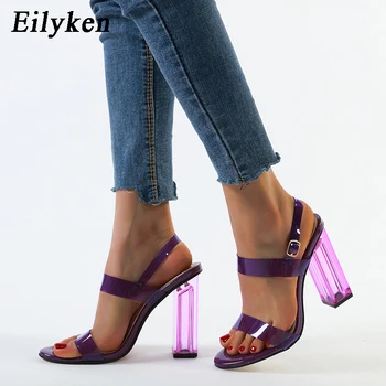 Eilyken High quality PVC Clear Peep Toe Women Sandals Concise Classic Silver Buckle Strap Crystal Square High Heels Sandals
Eilyken High quality PVC Clear Peep Toe Women Sandals Concise Classic Silver Buckle Strap Crystal Square High Heels Sandals