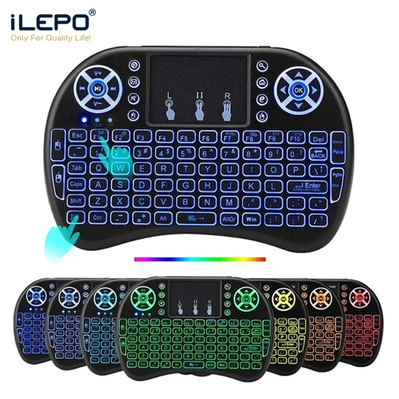 Air Mouse Keyboard Remote Control i8 Colorful Backlit English Touchpad Backlight Mini Wireless Keyboard for Smart Android TV Box
Air Mouse Keyboard Remote Control i8 Colorful Backlit English Touchpad Backlight Mini Wireless Keyboard for Smart Android TV Box