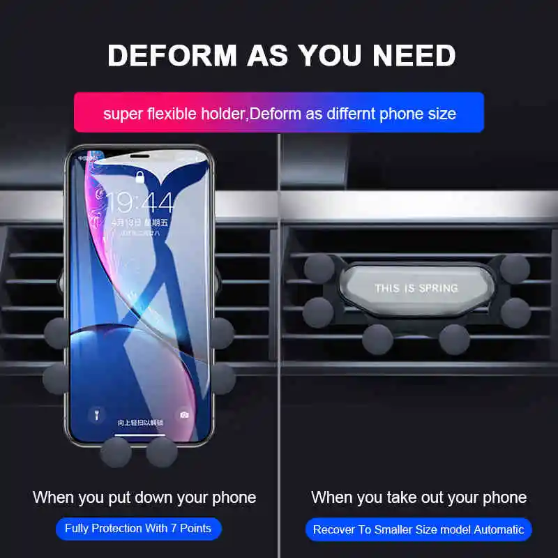 Universal Gravity Car phone Holder Car Air Vent Mount Car Holder For iPhone 8 X XS Max Samsung Xiaomi Mobile Phone Holder Stand
Universal Gravity Car phone Holder Car Air Vent Mount Car Holder For iPhone 8 X XS Max Samsung Xiaomi Mobile Phone Holder Stand