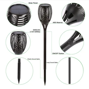 LED Solar Flame Lights Outdoor IP65 1PCS Led Solar Garden Light Flickering Flame Torches Lamp for Courtyard Christmas Decor Noel
LED Solar Flame Lights Outdoor IP65 1PCS Led Solar Garden Light Flickering Flame Torches Lamp for Courtyard Christmas Decor Noel