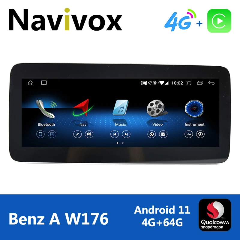 Автомагнитола Navivox Android 11 стерео-система с GPS для Mercedes Benz A Class W176 GLA X156 CLA C117 G W463 |