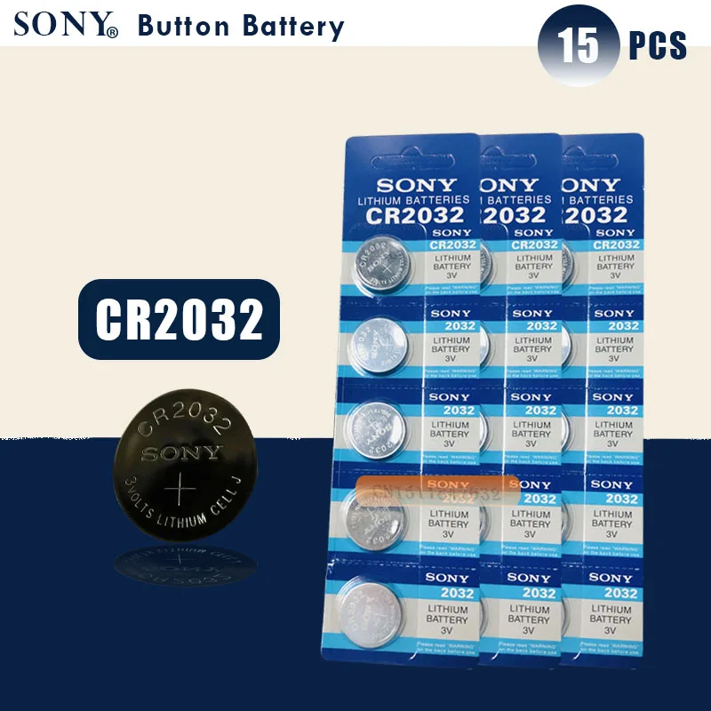 15pcs SONY Original cr2032 Button Cell Batteries 3V Coin Lithium Battery For Watch Remote Control Calculator cr2032
15pcs SONY Original cr2032 Button Cell Batteries 3V Coin Lithium Battery For Watch Remote Control Calculator cr2032