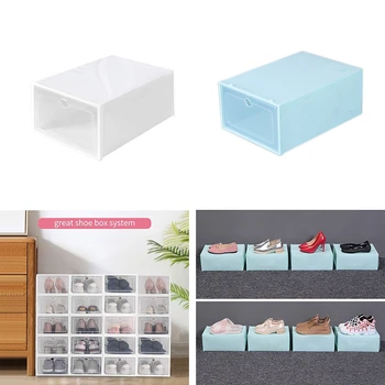 6 Pack Stackable Shoe Storage Box, Foldable Frosted Plastic Shoe Organizer Need to Be Assembled 33X23X14cm
6 Pack Stackable Shoe Storage Box, Foldable Frosted Plastic Shoe Organizer Need to Be Assembled 33X23X14cm