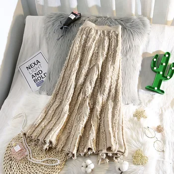 tassel knitted women skirts high waist solid A-line knee-length pleated lady elegant skirts top quality
tassel knitted women skirts high waist solid A-line knee-length pleated lady elegant skirts top quality