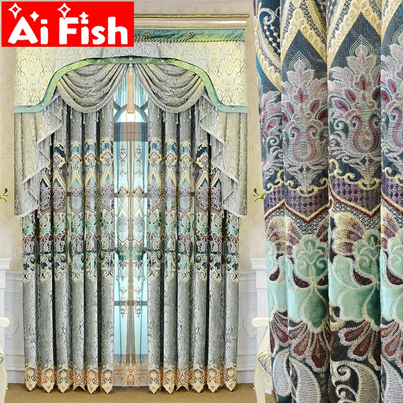 New European Luxury Semi-Blackout Curtain Chenille Drape for Living Room Bedroom Embroidered Curtains Tulle Home Decor M120-4
New European Luxury Semi-Blackout Curtain Chenille Drape for Living Room Bedroom Embroidered Curtains Tulle Home Decor M120-4