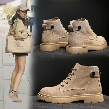 Leather Martin Boot Female Ankle Boot British Style Retro Student Korean Version of All Autumn Winter New Motorcycle Boots 
Leather Martin Boot Female Ankle Boot British Style Retro Student Korean Version of All Autumn Winter New Motorcycle Boots