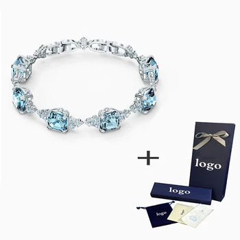 SWA 2020 New Exquisite Fashion Sparkling Sea Blue Ladies Bracelet Elegant Temperament Generously Send Wife To Mother Gift
SWA 2020 New Exquisite Fashion Sparkling Sea Blue Ladies Bracelet Elegant Temperament Generously Send Wife To Mother Gift
