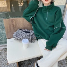 Winter Green Bright Line Design Sweater Women's Korean Fashion Pullover Kpop Sweatshirt Vintage Long-Sleeved Hight Street Tops 
Winter Green Bright Line Design Sweater Women's Korean Fashion Pullover Kpop Sweatshirt Vintage Long-Sleeved Hight Street Tops