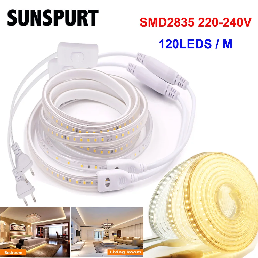 1-20M LED Tape 220V LED 120 LedS 8W/M With EU SMD 2835 High Safety Brightness Flexible Strip Outdoor Waterproof Strip Light Home
1-20M LED Tape 220V LED 120 LedS 8W/M With EU SMD 2835 High Safety Brightness Flexible Strip Outdoor Waterproof Strip Light Home