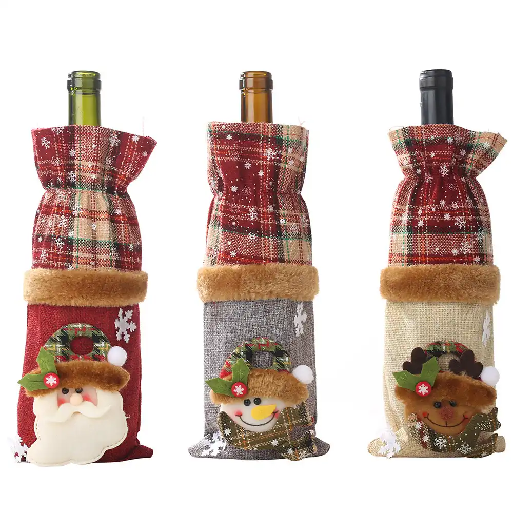 christmas decorations for home santa claus wine bottle cover