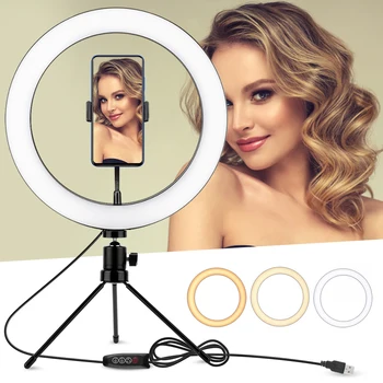 10in LED Selfie Ring Light USB Flash Camera Photography Enhancing Photography Lens Fill Light 3 Adjustable Brightness Tripod
10in LED Selfie Ring Light USB Flash Camera Photography Enhancing Photography Lens Fill Light 3 Adjustable Brightness Tripod