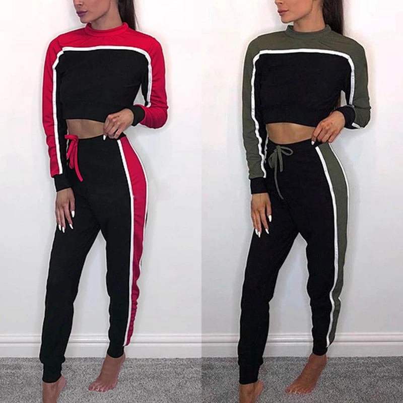2020 Autumn Fashing Trend Round Neck 2 Piece Set Casual Patchwork Sweatshirts Sport Suit Women Tracksuit Ensemble Femme Dos
2020 Autumn Fashing Trend Round Neck 2 Piece Set Casual Patchwork Sweatshirts Sport Suit Women Tracksuit Ensemble Femme Dos