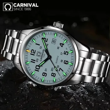 Carnival T25 Tritium Luminous Watch Men Military Mens Watches Top Brand Luxury Quartz Wristwatch Male Clock Reloj Hombre 2019
Carnival T25 Tritium Luminous Watch Men Military Mens Watches Top Brand Luxury Quartz Wristwatch Male Clock Reloj Hombre 2019