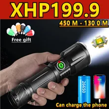 XHP199 Most Powerful LED Flashlight Torch USB Rechargeable Tactical Flash Light 18650 XHP70 Zoom IPX6 High Power Camping Lantern
XHP199 Most Powerful LED Flashlight Torch USB Rechargeable Tactical Flash Light 18650 XHP70 Zoom IPX6 High Power Camping Lantern