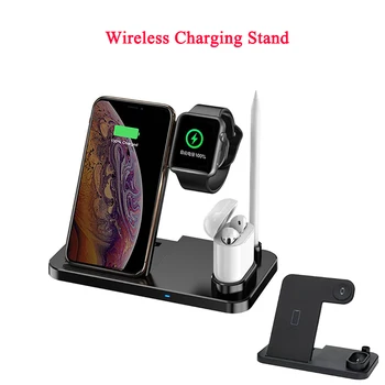4 in 1 Qi Fast Wireless Charging Stand Station for Airpods for iWatch 4/3/2/1 for iphone Smartphone Wireless Charger Dock
4 in 1 Qi Fast Wireless Charging Stand Station for Airpods for iWatch 4/3/2/1 for iphone Smartphone Wireless Charger Dock