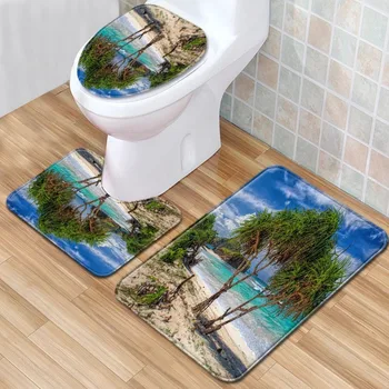 Beach Scenery Bathroom Mat Three-Piece Bathroom Carpet Toilet Mat Set Door Mat Bathroom Non-Slip Mat Spot
Beach Scenery Bathroom Mat Three-Piece Bathroom Carpet Toilet Mat Set Door Mat Bathroom Non-Slip Mat Spot