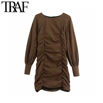 TRAF Women Vintage Stylish Plaid Draped Mini Dress Fashion Long Sleeve Back Zipper Stretch Slim Female Dresses Vestidos Mujer
TRAF Women Vintage Stylish Plaid Draped Mini Dress Fashion Long Sleeve Back Zipper Stretch Slim Female Dresses Vestidos Mujer
