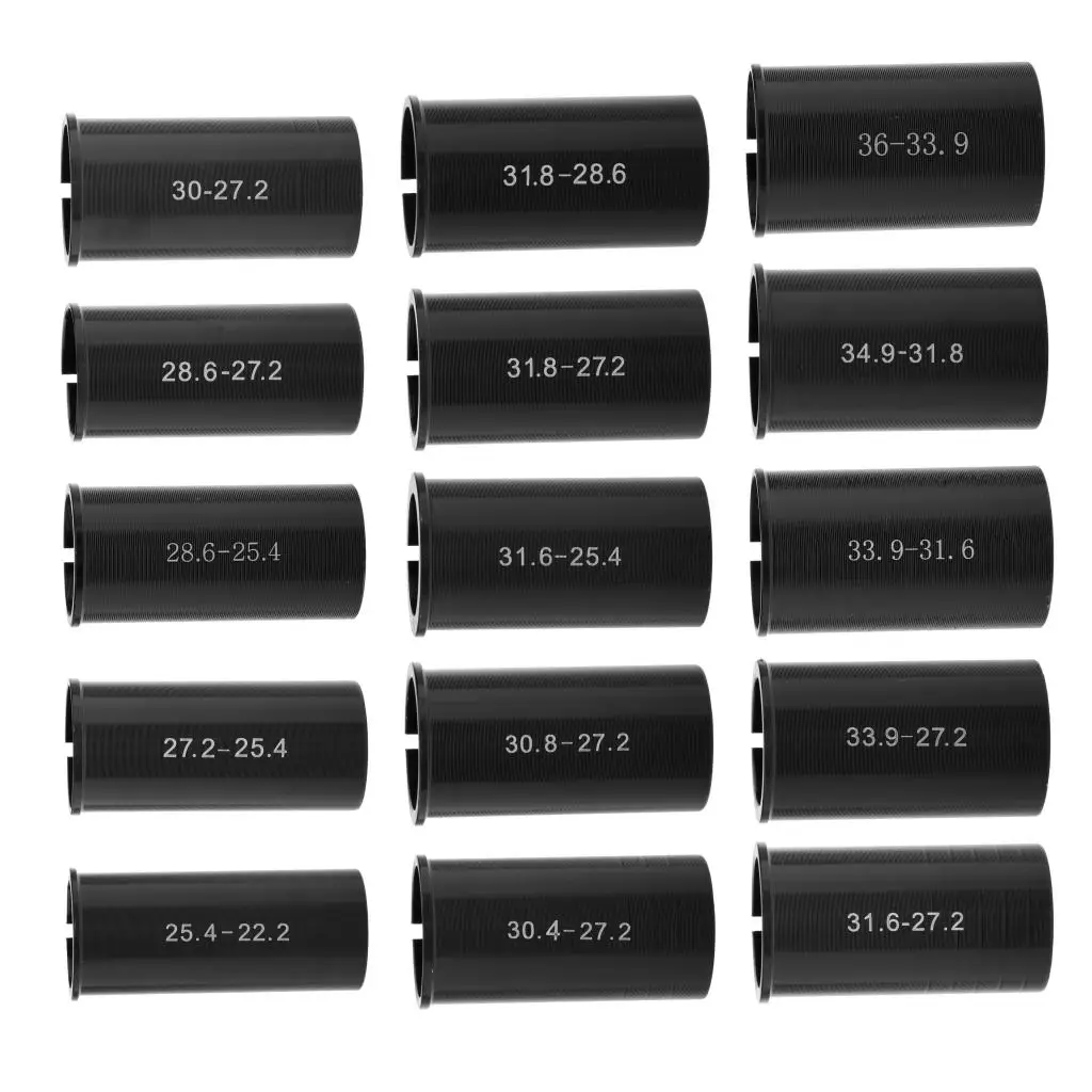 15 Sizes Bike Seatpost Shim Adapter Universal Bicycle Seat Post Pole Size Adapter Aluminium Alloy 25.4-36mm Bicycle Parts 15 Sizes Bike Seatpost Shim Adapter Universal Bicycle Seat Post Pole Size Adapter Aluminium Alloy 25.4-36mm Bicycle Parts