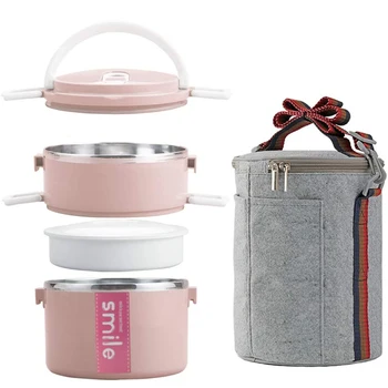 Portable Thermos Lunch Box Food Container Bento Box Stainless Steel Insulated Microwaveable Lunch Box Container with Bag
Portable Thermos Lunch Box Food Container Bento Box Stainless Steel Insulated Microwaveable Lunch Box Container with Bag