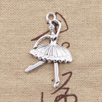 

15pcs Charms Ballet Girl Dancer 35x20mm Antique Bronze Silver Color Pendants DIY Necklace Crafts Making Findings Tibetan Jewelry